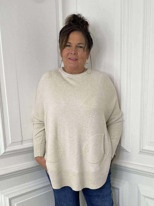 Scooped Pocket Knit - Stone