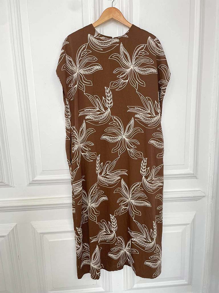 Lily Embroidered Dress - Truffle