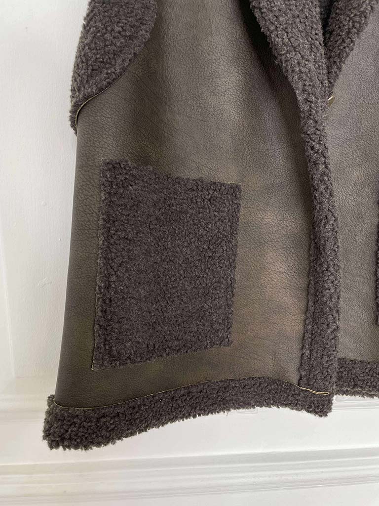 Faux Shearling Gilet - Dark Chocolate