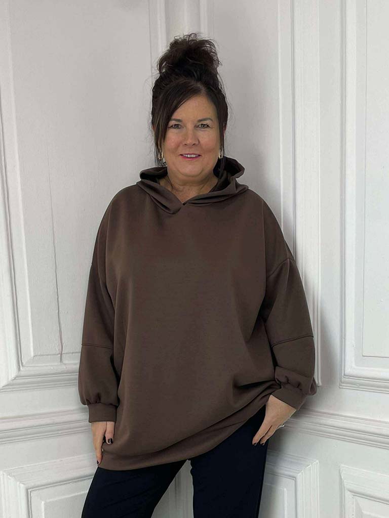 Oversized Scuba Hoodie - Chocolate
