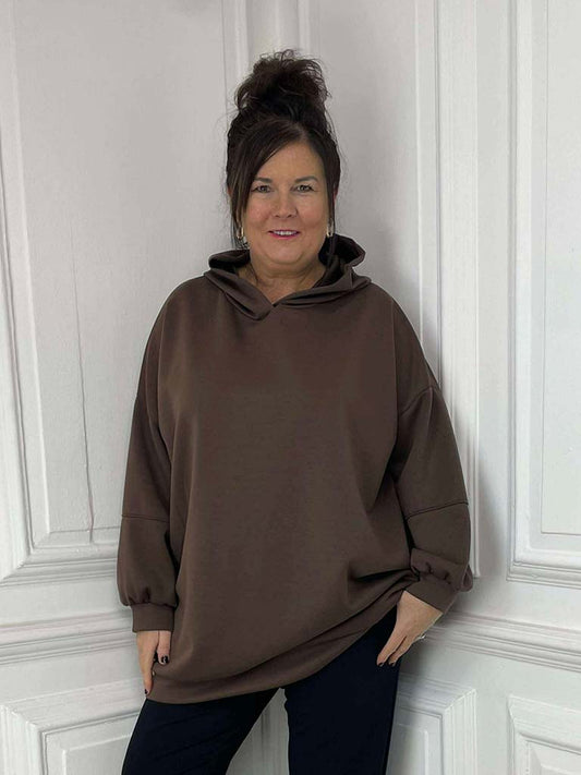 Oversized Scuba Hoodie - Chocolate