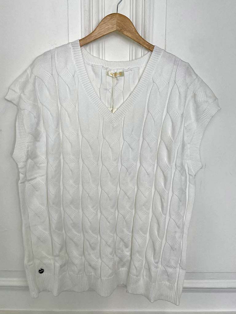 Malissa J Cable Tank Knit - Warm White