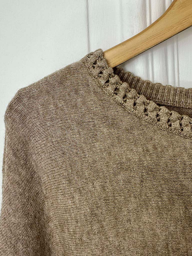 Braided Neckline Knit - Oat