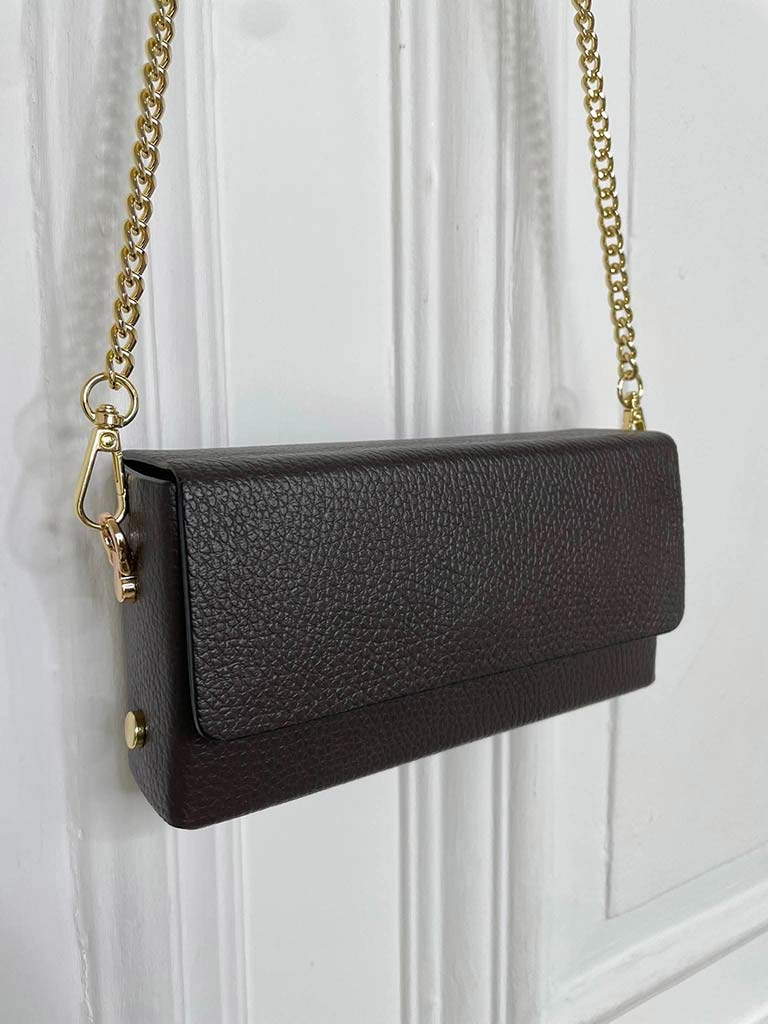 Leather Box Bag - Chocolate