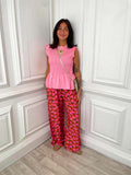 Kitsch Patterned Palazzos - Strawberries