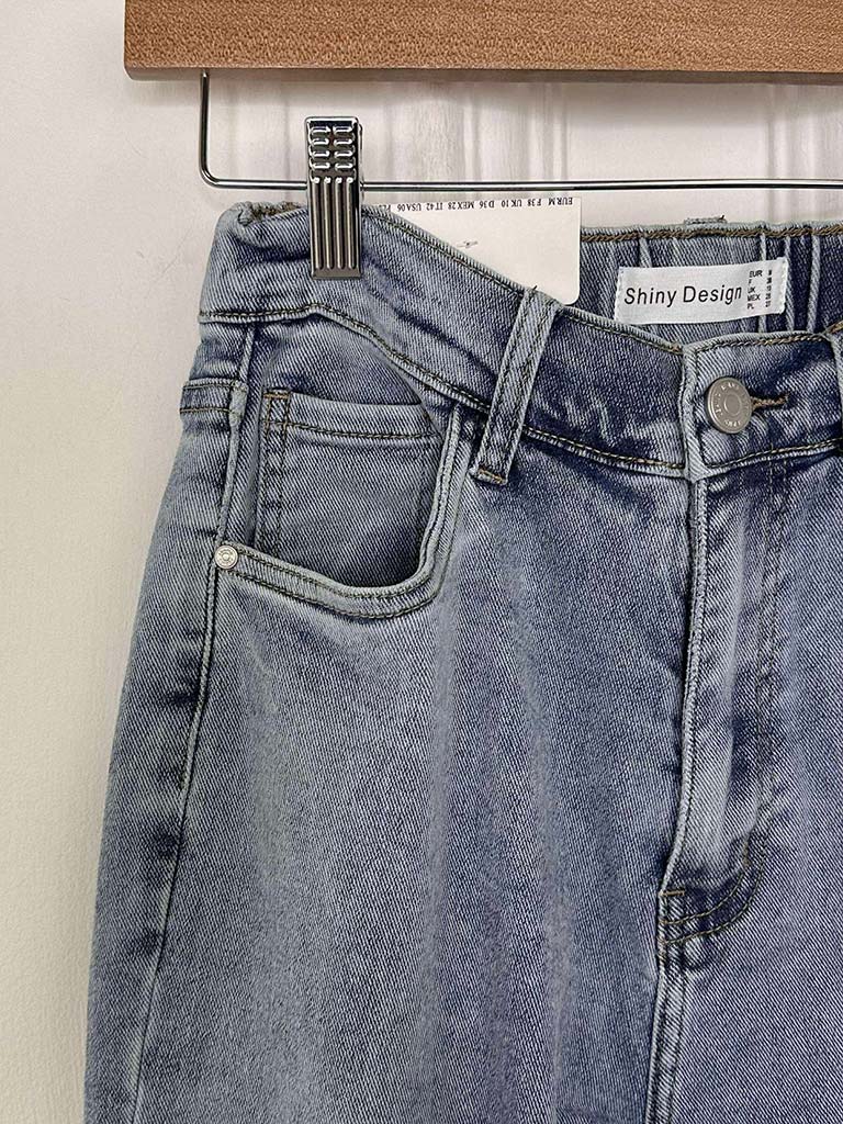 Wide Leg Jeans - Pale Blue