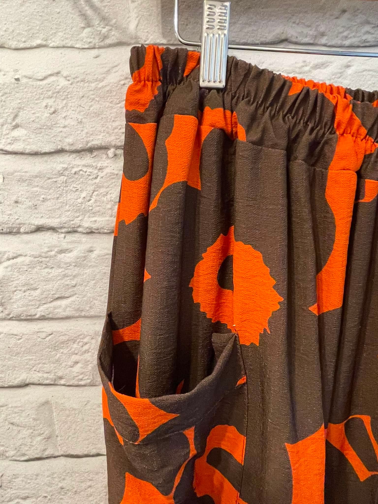 Flower Pop Cocoon Pants - Chocolate Orange