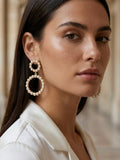 Envy Pearl Ring Drop Earrings - Gold