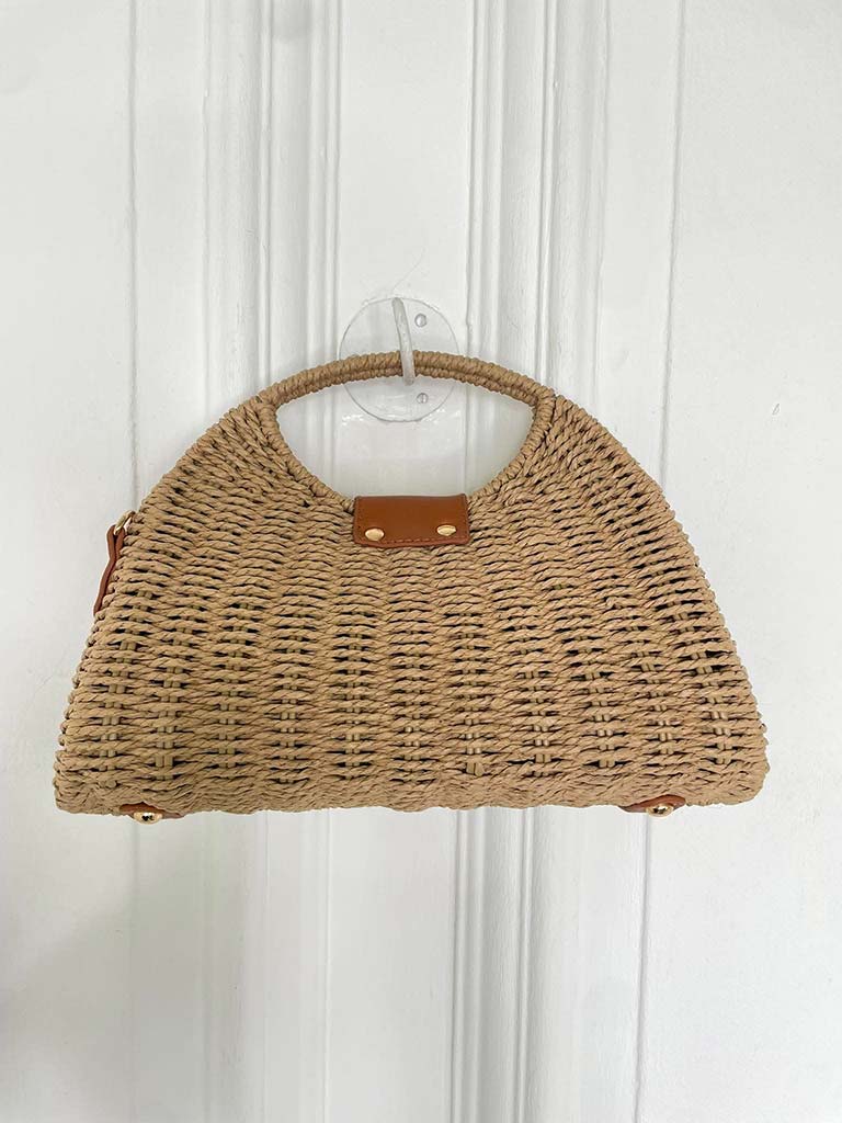Rattan Clutch Bag - Caramel