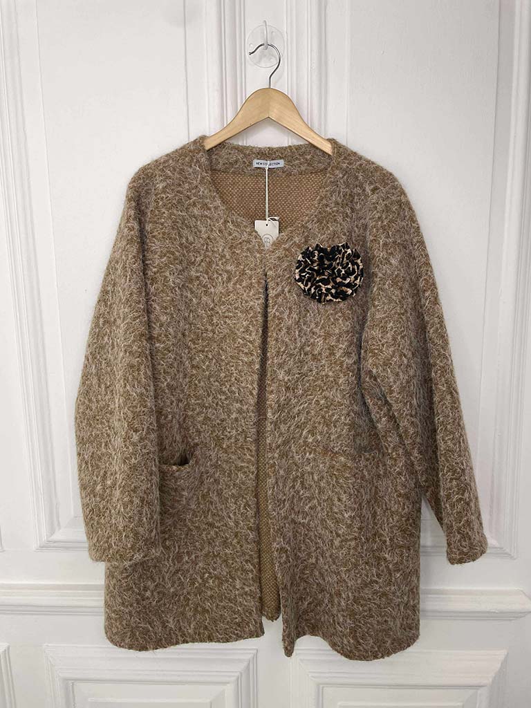 Boucle Corsage Jacket - Tan