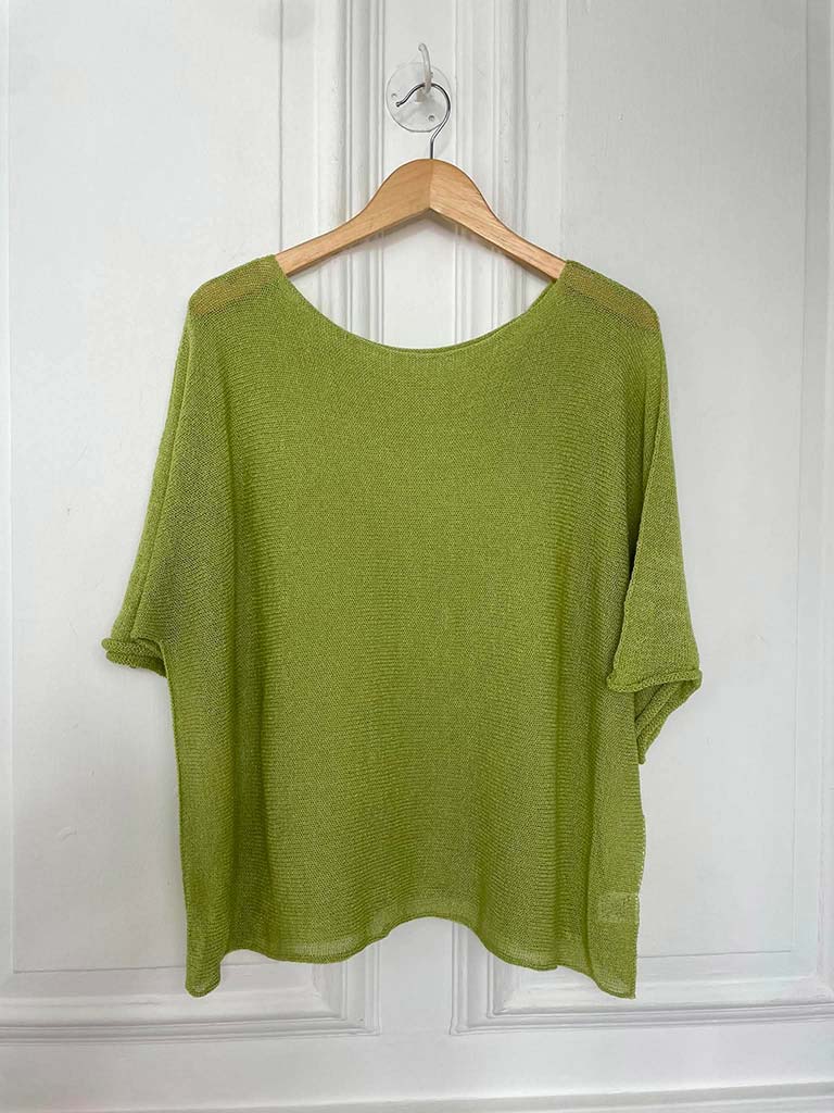 Exposed Edge Boxy Knit - Pear