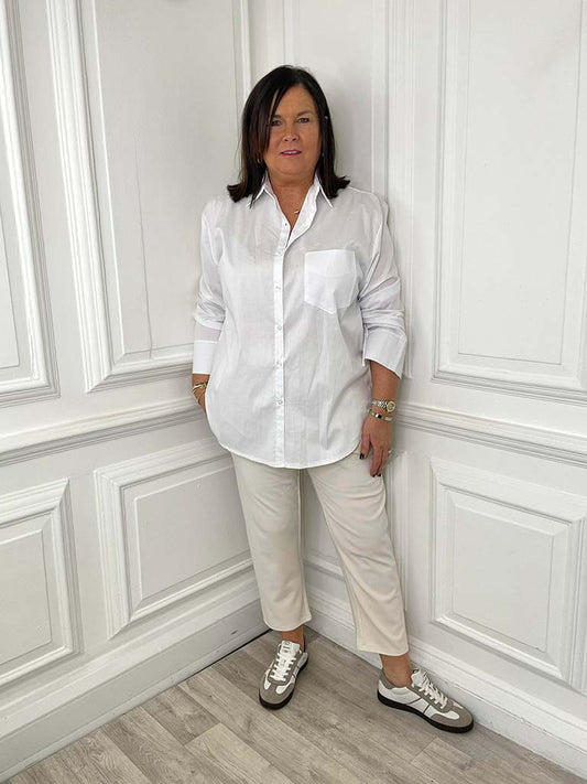 Malissa J Ponte Cigarette Trousers - Pearl