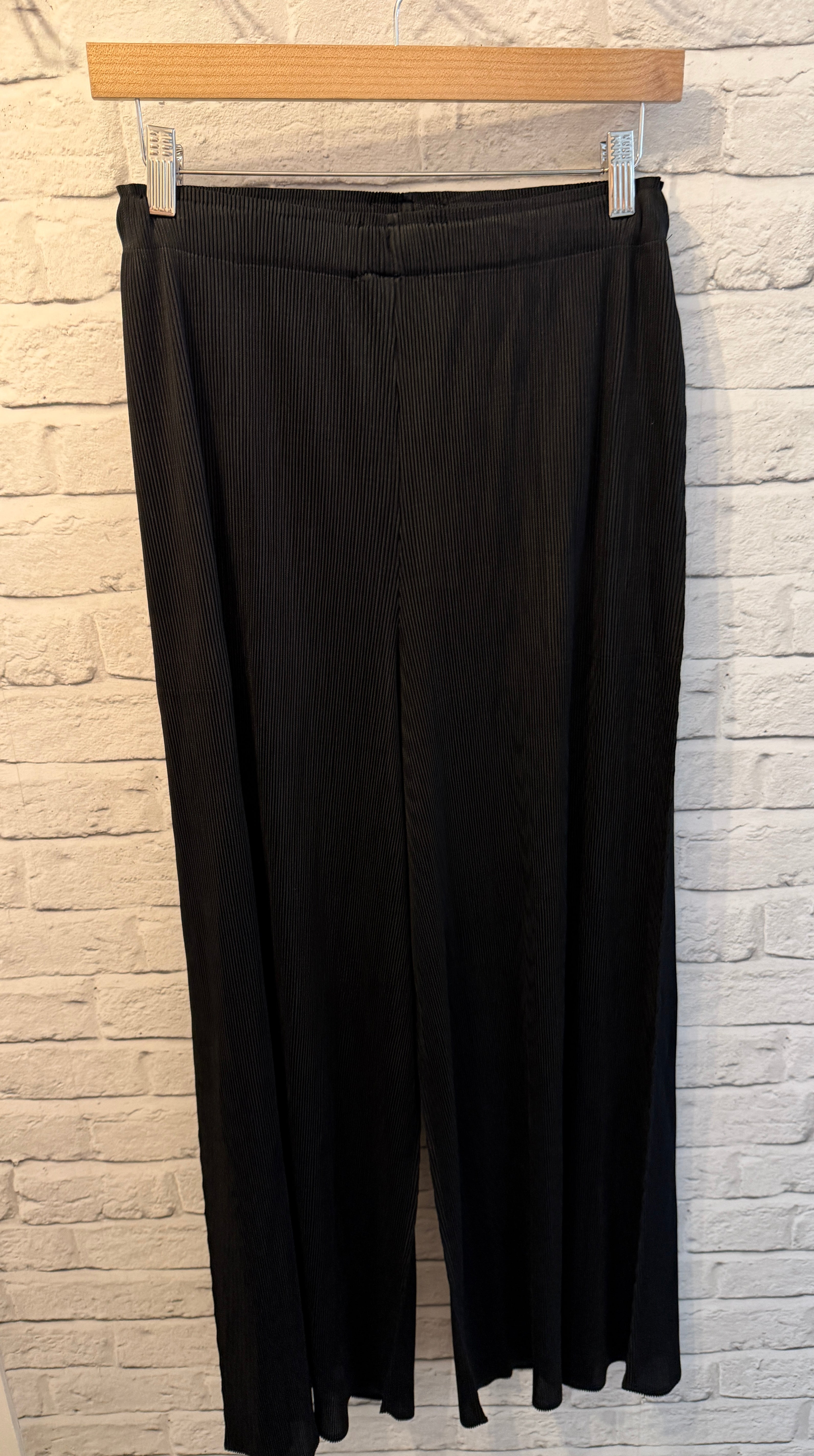 Malissa J Micropleat Wide Leg Trousers - Black