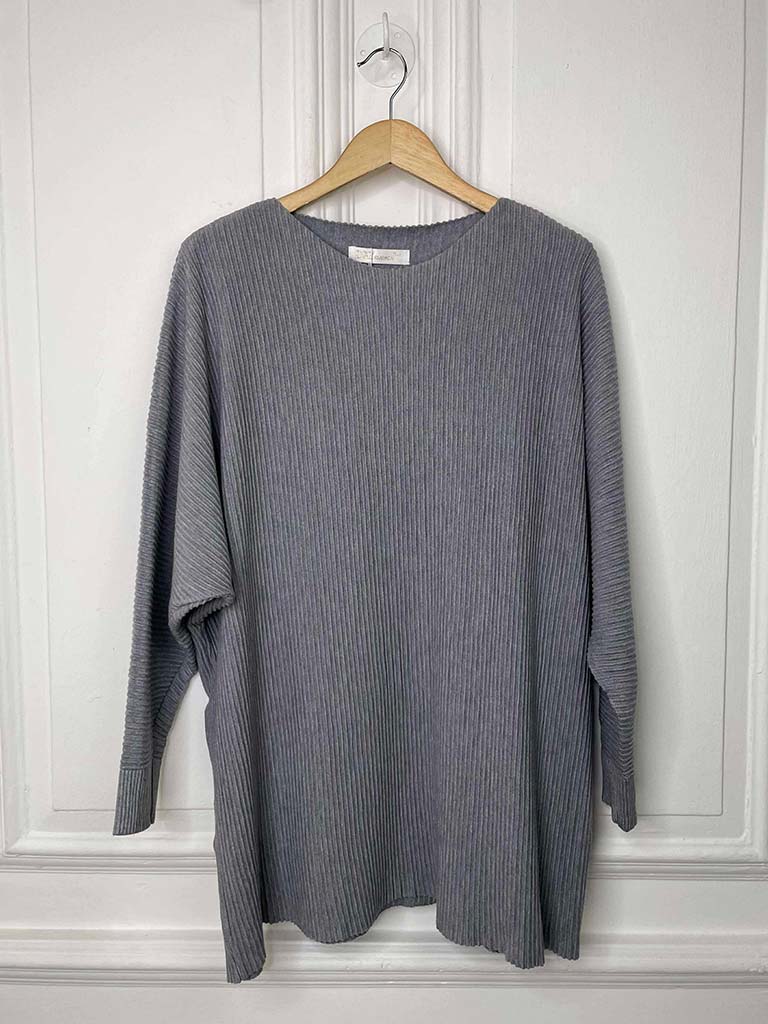 Relaxed Ribbed Knit - Silver Grey