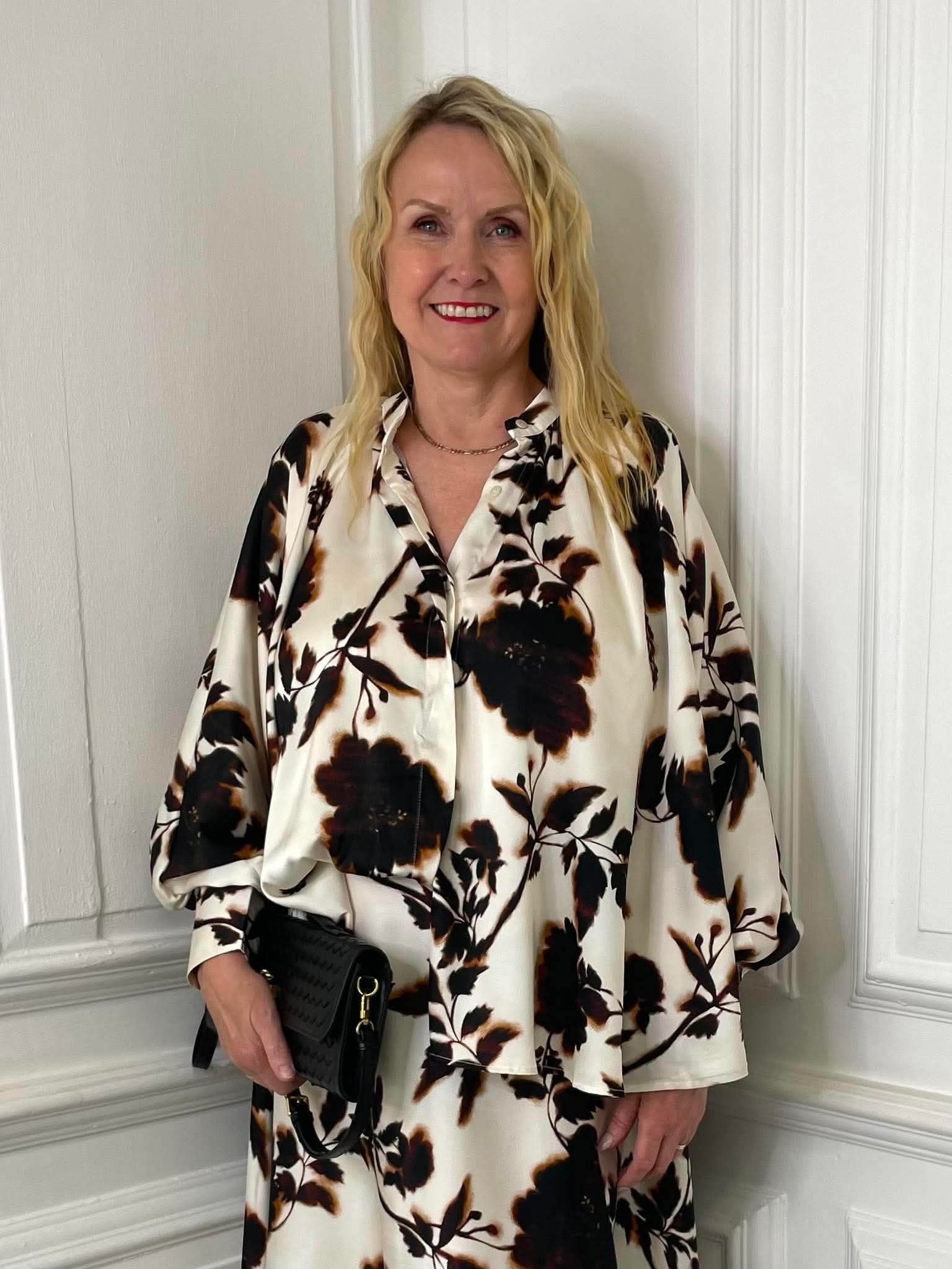 Floral Bloom Blouse - Coffee & Cream