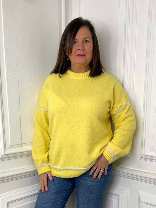 Contrast Stripe Knit - Sunshine