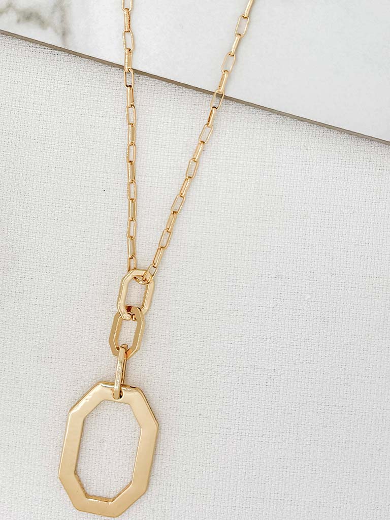 Envy Triple Geo Pendant Necklace - Gold