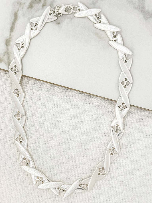 Envy Chunky X Necklace - Silver