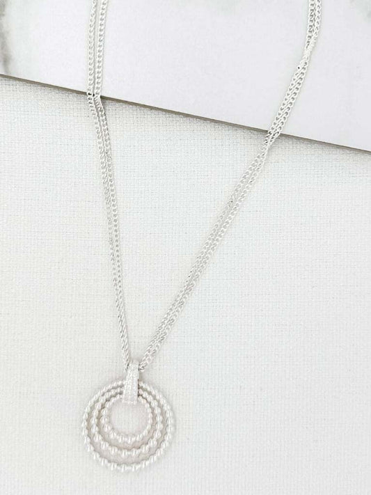 Envy Triple Bubble Ring Necklace - Silver