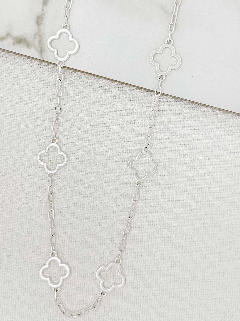 Envy Cut Out Alhambra Necklace - Silver