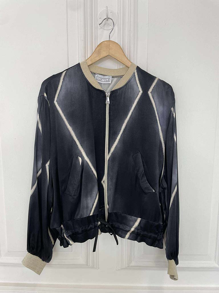 Harlequin Bomber Jacket - Gun Metal