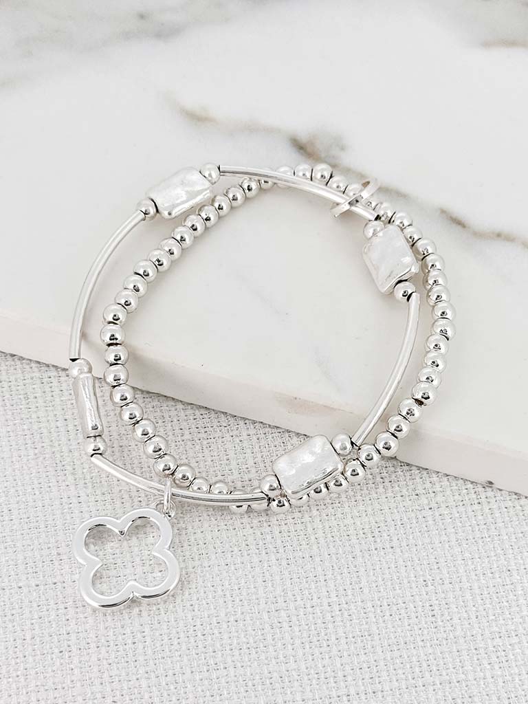 Envy Cut Out Alhambra Bracelet - Silver