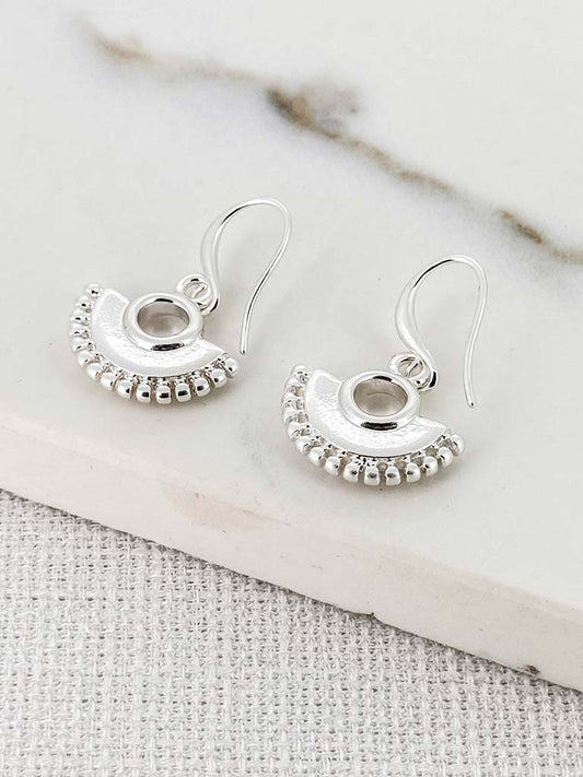 Envy Deco Fan Earrings - Silver