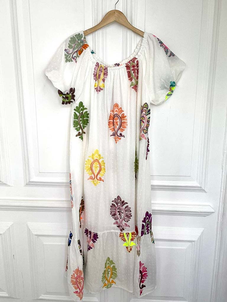 Malissa J Dobby Embroidered Bardot Dress