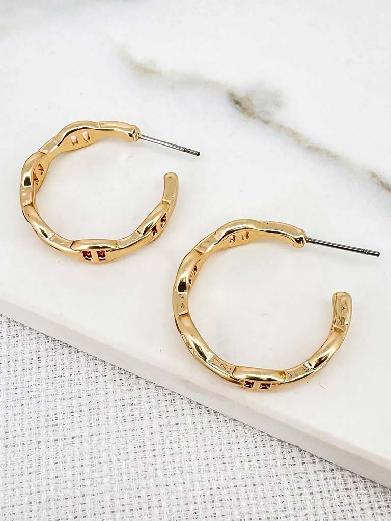 Envy Anchor Hoop Earrings - Gold