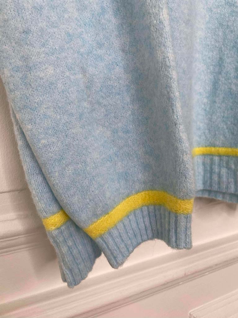 Contrast Stripe Knit - Sky