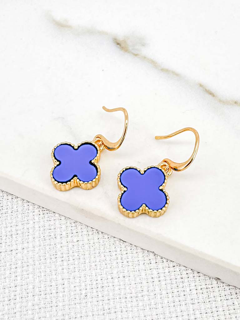 Envy Alhambra Drop Earrings - Gold & Blue
