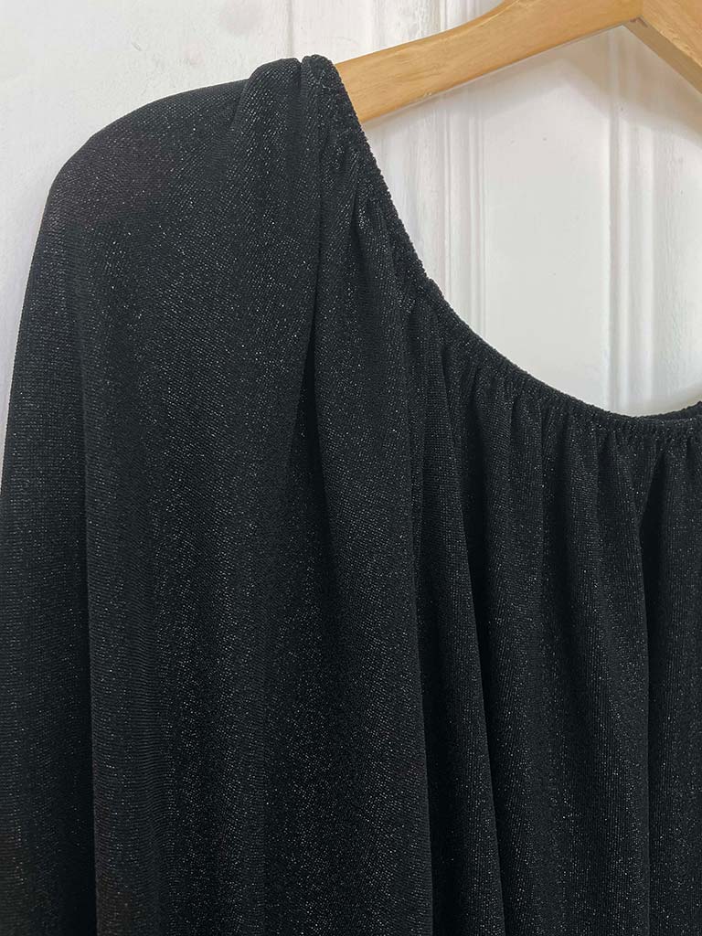 Bardot Shimmer Top - Black
