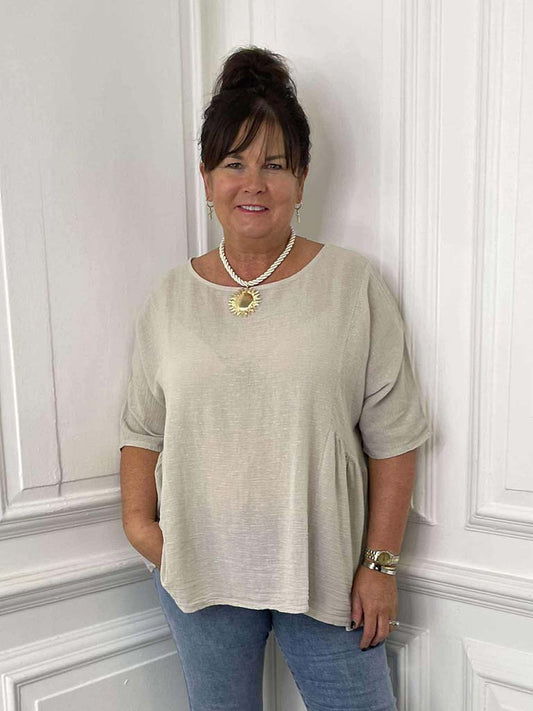 Cotton Smock Top - Stone