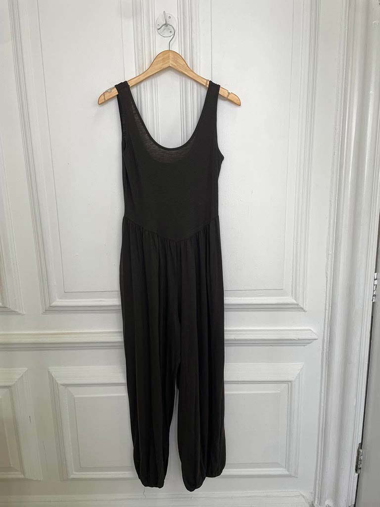 Jersey Balloon Jumpsuit - Chocolate