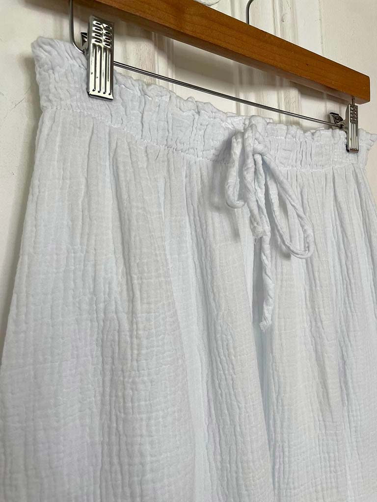 Cloud Cotton Wide Leg Trousers - White