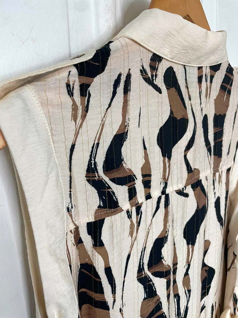 Animal Print Sleeveless Shirt Dress