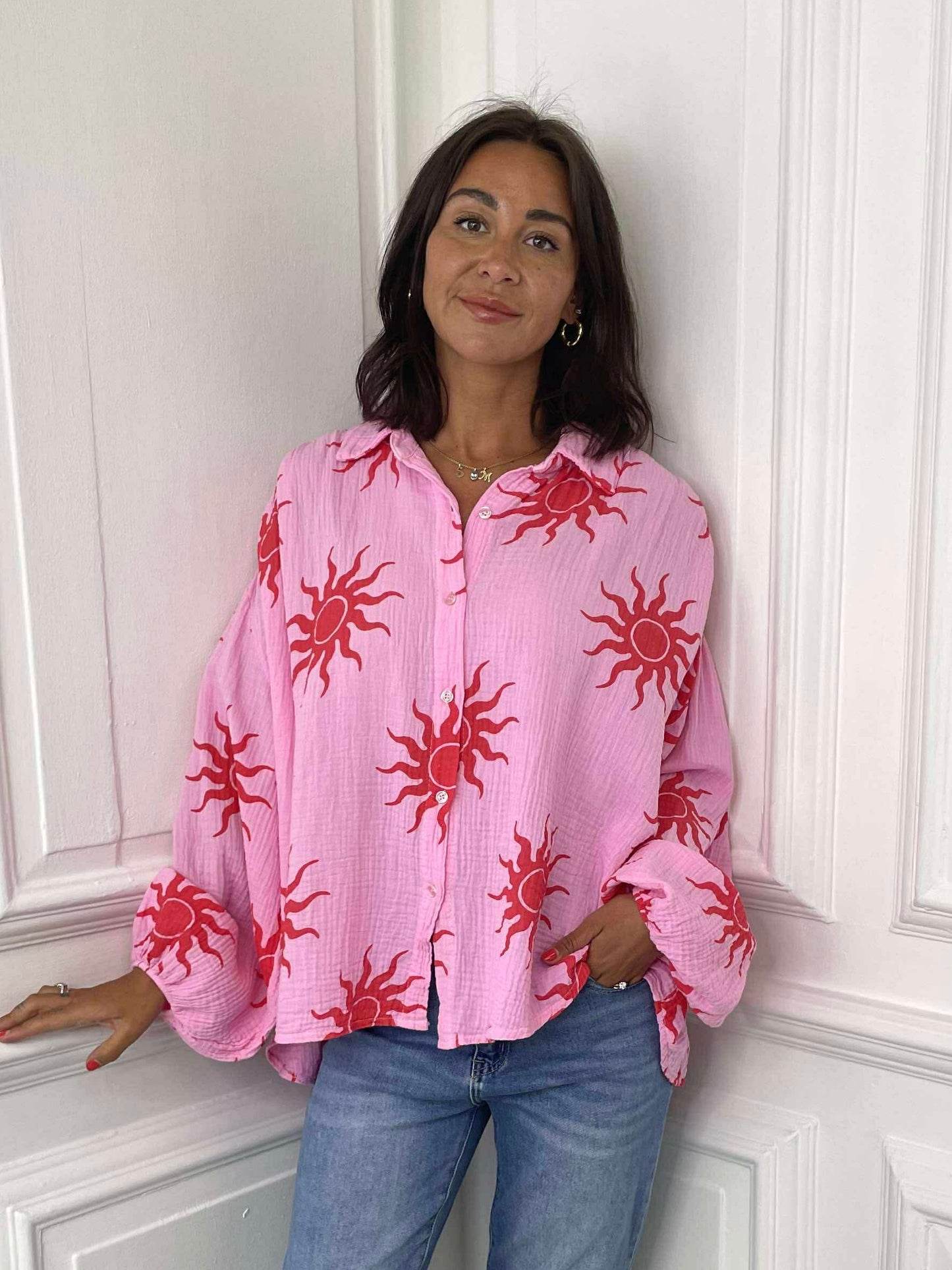 Sun Print Shirt - Cherry Sugar