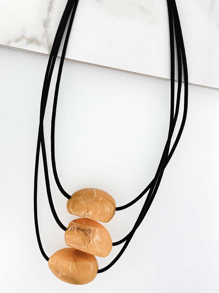 Envy Triple Stone Layered Necklace - Ochre