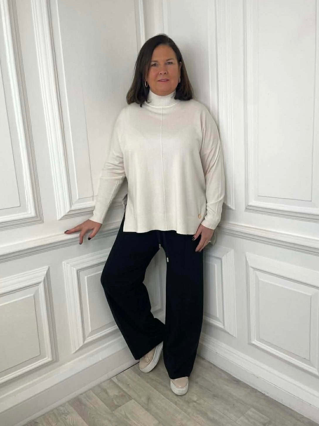 Malissa J Knitted Palazzo Trousers - Black