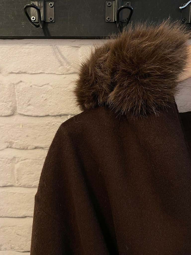 Malissa J Faux Fur Trim Jacket - Chocolate
