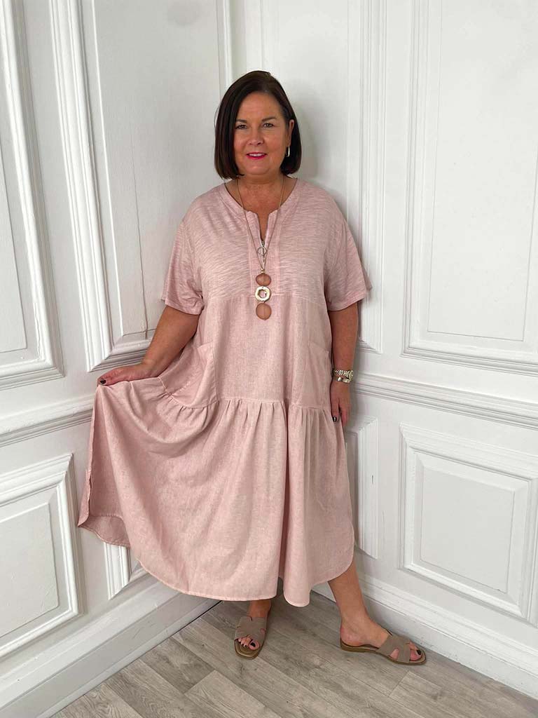 Zip Pocket Maxi Dress - Blush