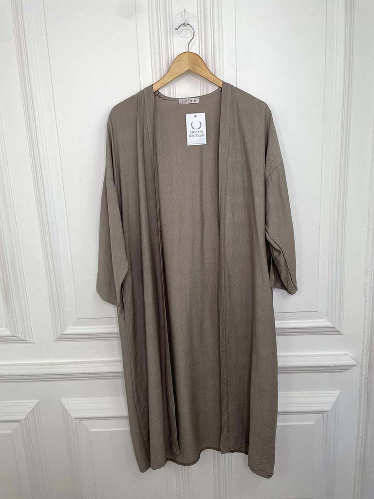 Longline Kimono Jacket - Mocha