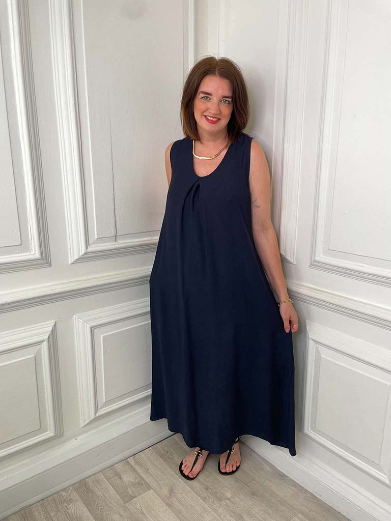 Sleeveless Midaxi Dress - Navy
