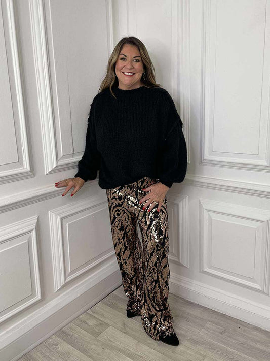 Malissa J Bronze Sequin Trousers