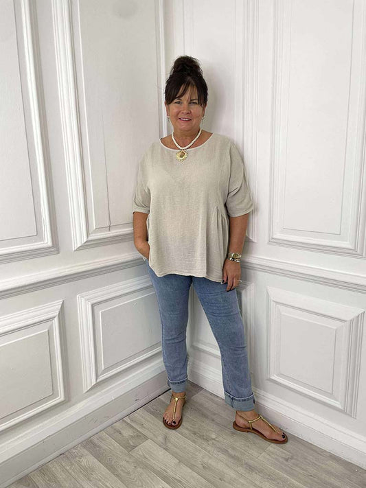 Cotton Smock Top - Stone