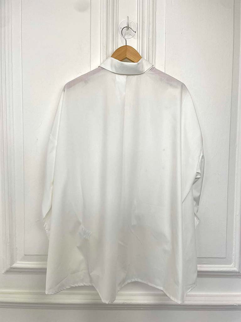 Malissa J Diamanté Drawstring Hem Shirt - White