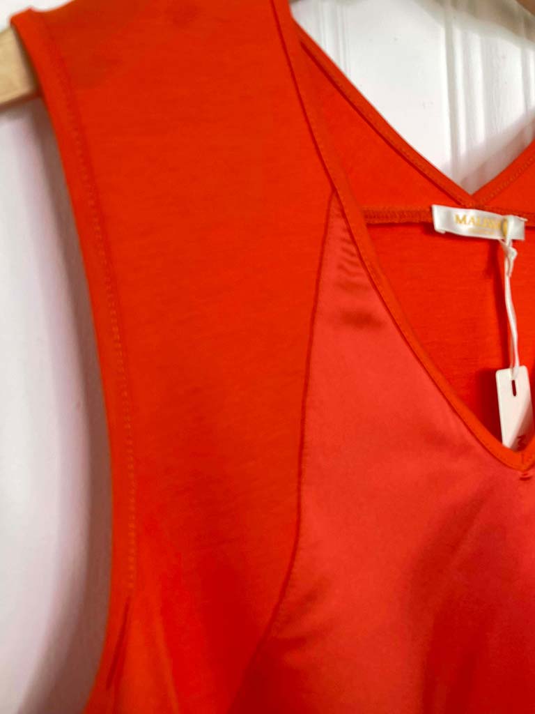 Malissa J Silk Feel Drawstring Vest - Orange