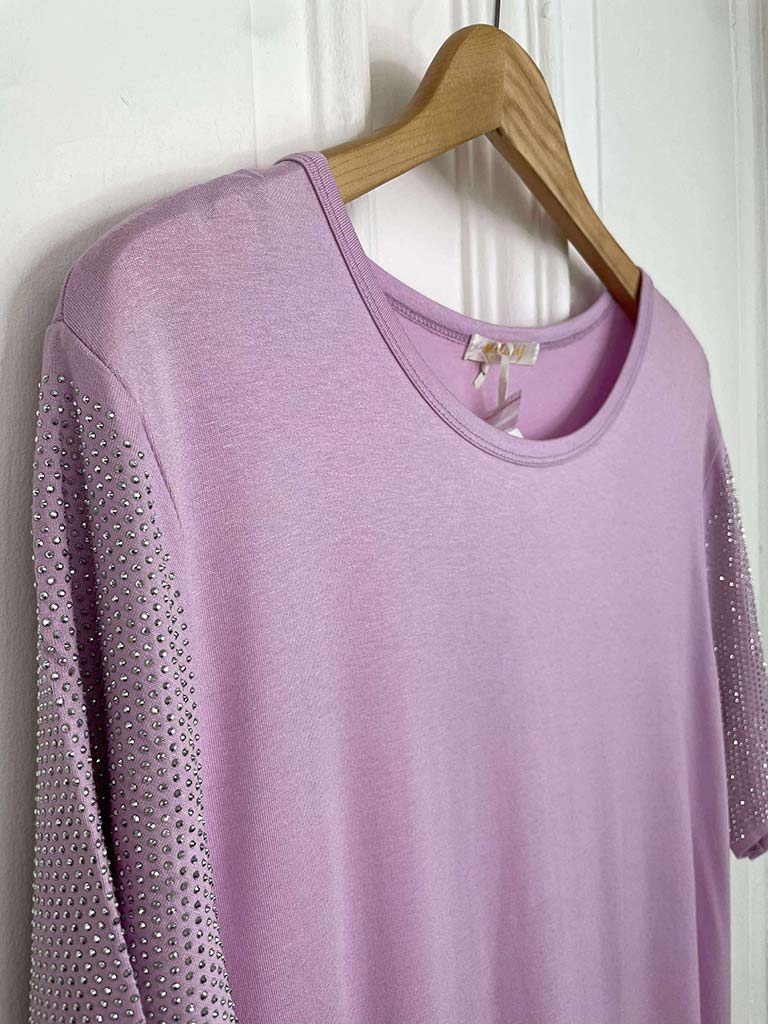 Malissa J Studded Sleeve Tee - Lavender
