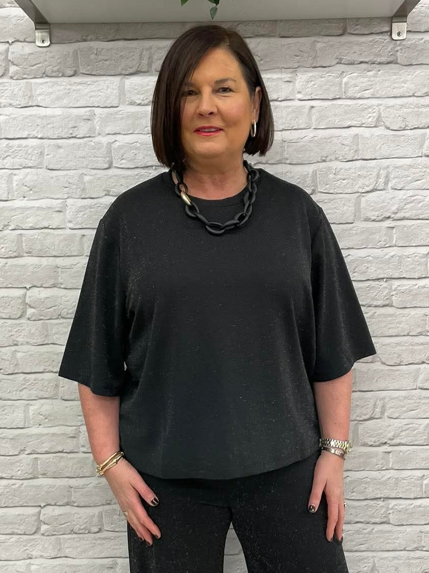 Soya Concept Andine Shimmer Top - Black