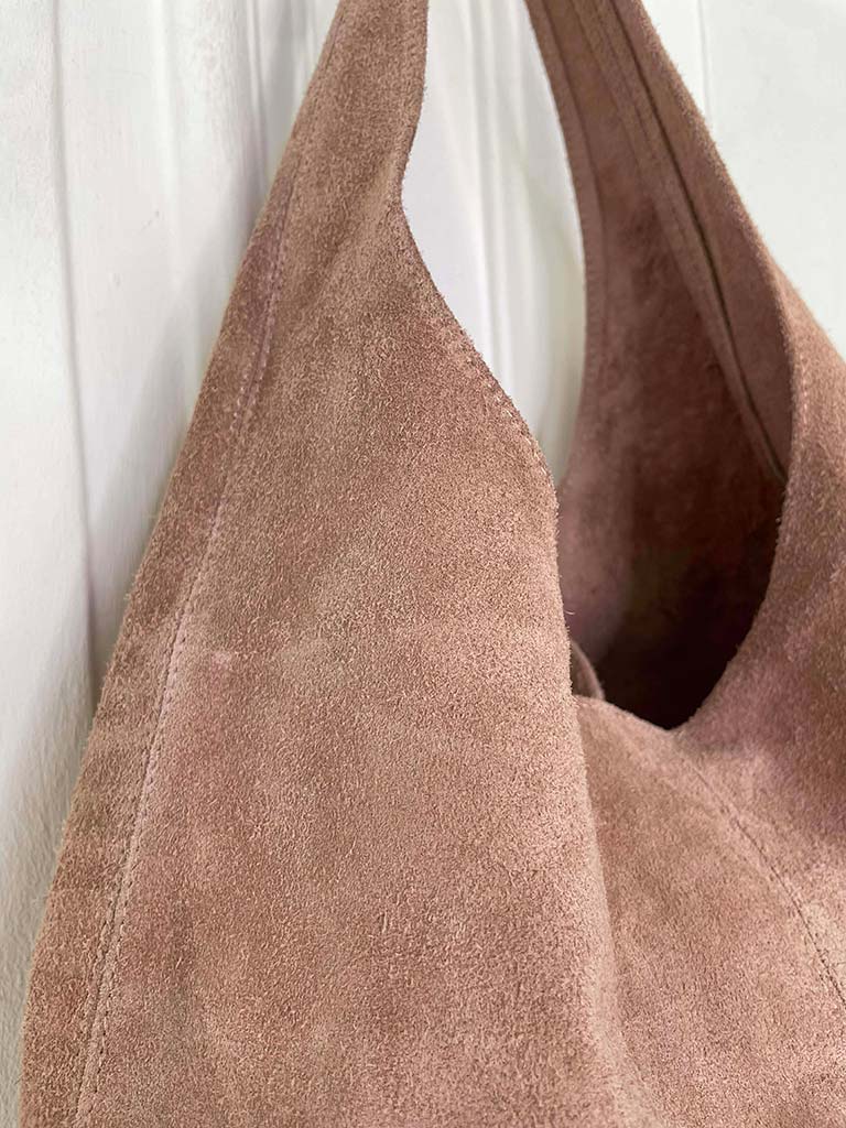 Suede Shoulder Bag - Blush